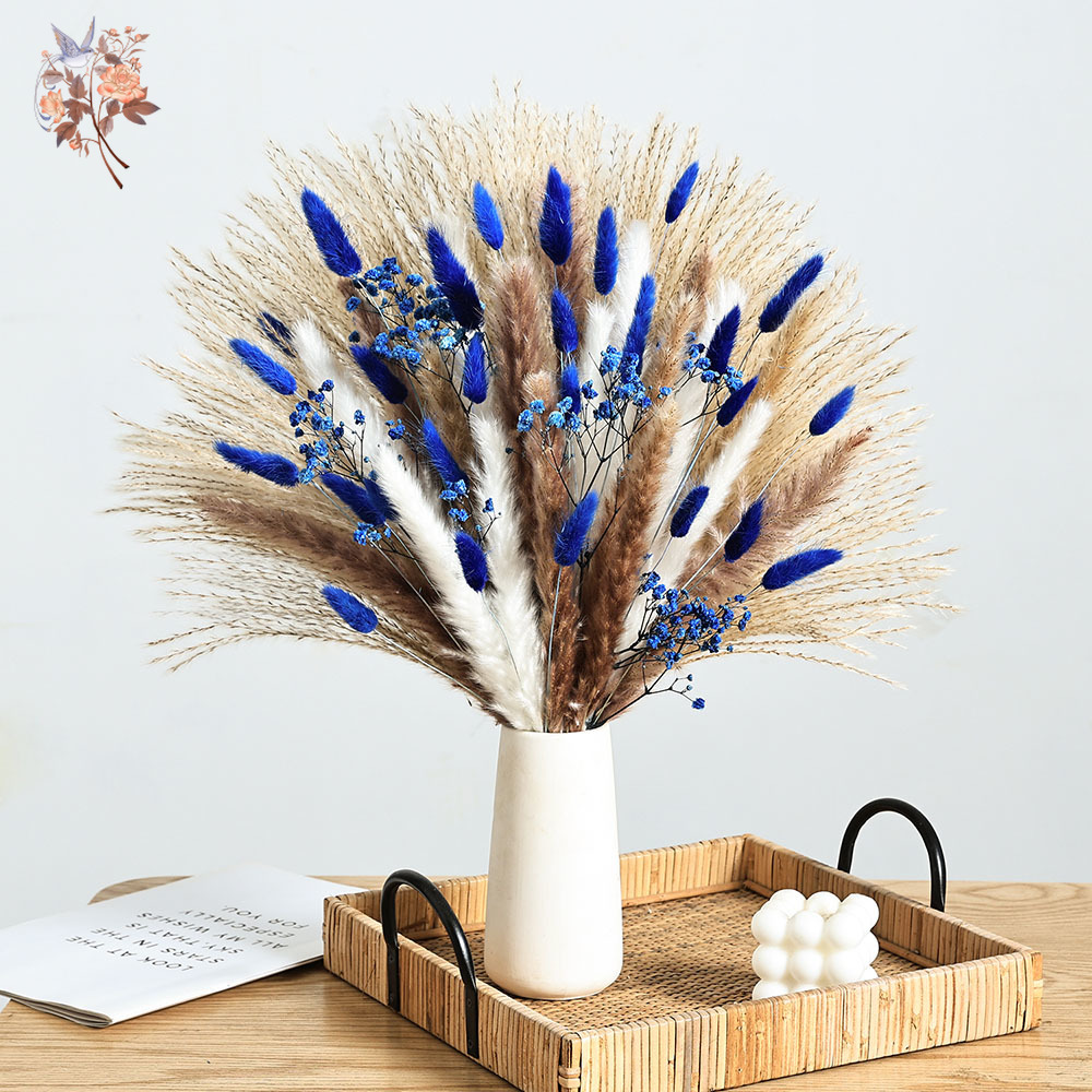 Florist Supp - 70 Stem Blue Fluffly Rabbit Tail