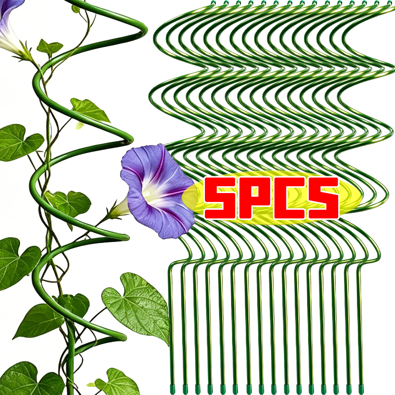 Florist Supp - 1/5Pcs Spiral Plant Support Rods Garden