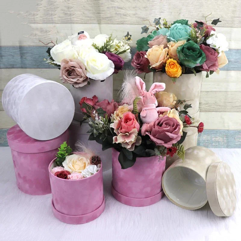 3Pcs/Set Round Shape Velvet Gi - Florist Supply Buckets 评论和价格