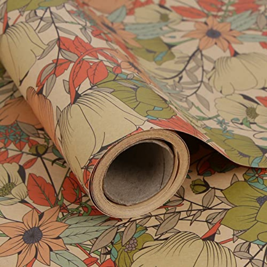 Kraft Floral Wrappg Paper Roll - Flower Wrap Kraft 评论和价格