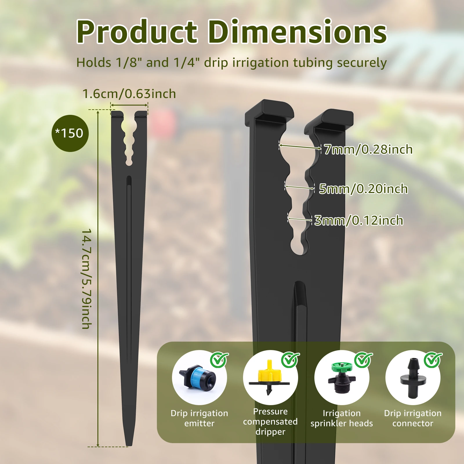 1/4 Drip Irrigation Stakes 5.7 - Florist Supp 评论和价格