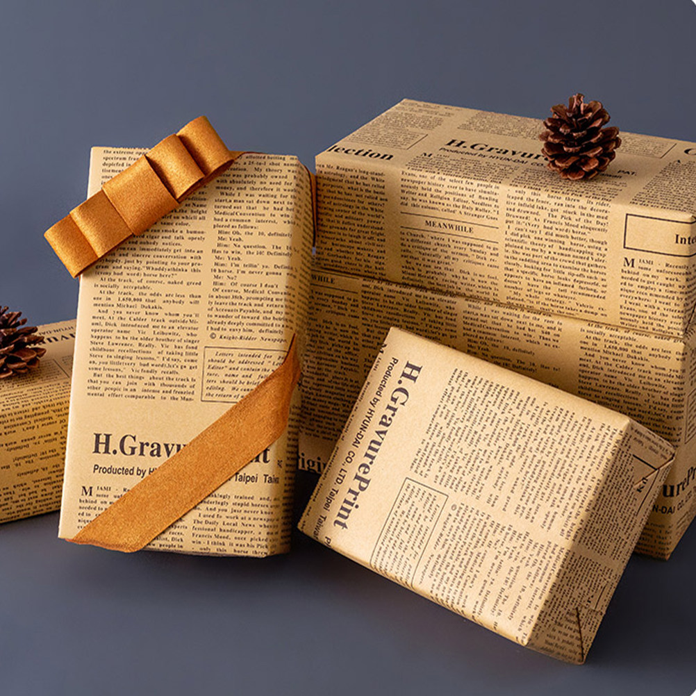 20Sheets Old Newspaper Style K - Flower Wrap Kraft 评论和价格