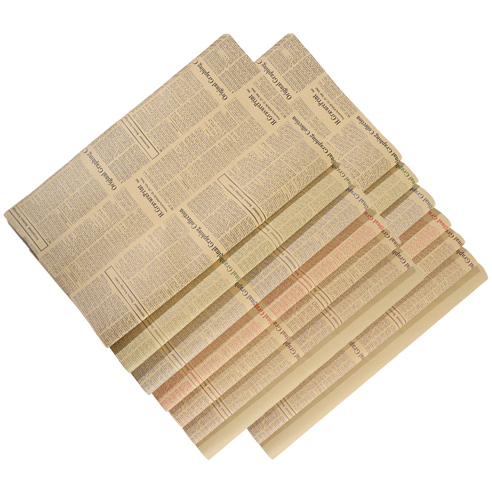 20Sheets Old Newspaper Style K - Flower Wrap Kraft 评论和价格