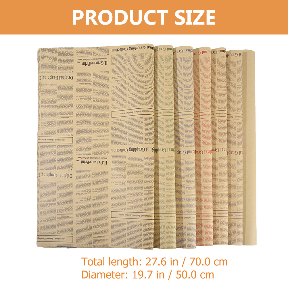 20Sheets Old Newspaper Style K - Flower Wrap Kraft 评论和价格