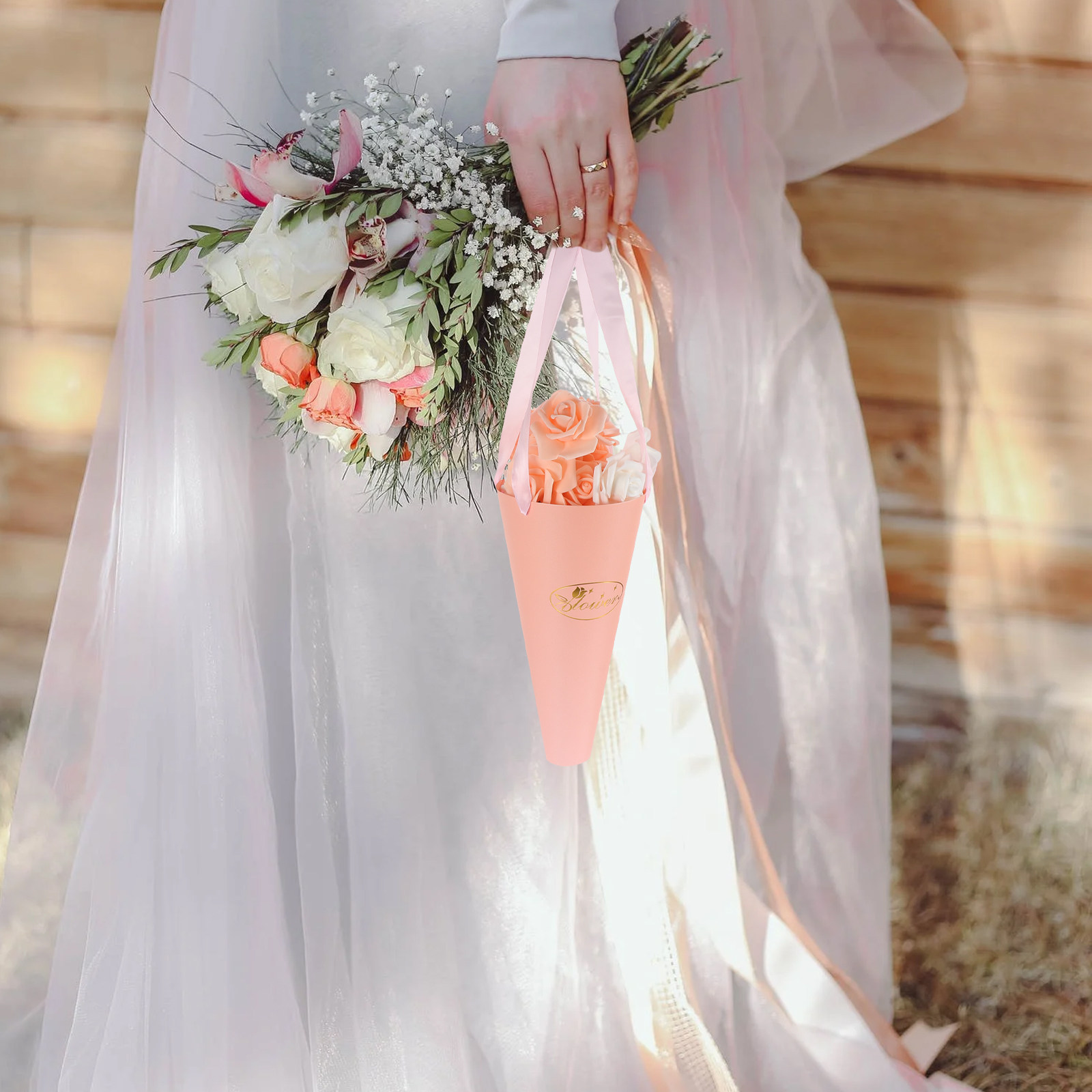6Pcs Flower Bouquet Bags Chic  - Florist Supply Buckets 评论和价格