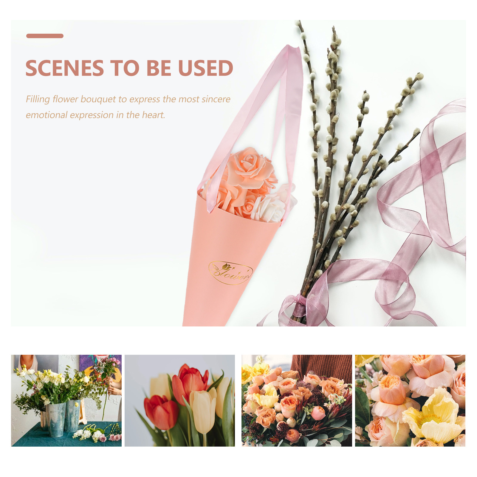 6Pcs Flower Bouquet Bags Chic  - Florist Supply Buckets 评论和价格